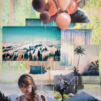 Tusche und Acryl auf Leinwand, 70 x 50 cm