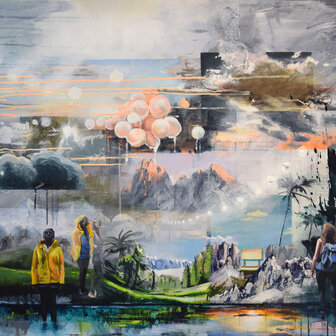 ink and acrylic on canvas, 90 x 110 cm (sold)
