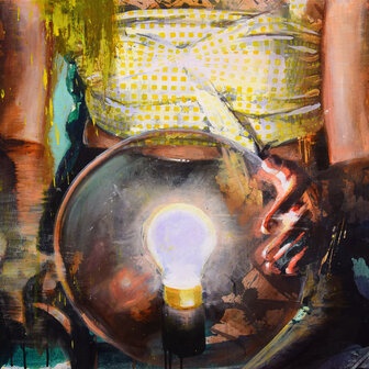 ink and acrylic on canvas,, 60 x 80 cm