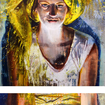 ink and acrylic on canvas, diptych, 240 x 130 cm and 140 x 130 cm (sold)