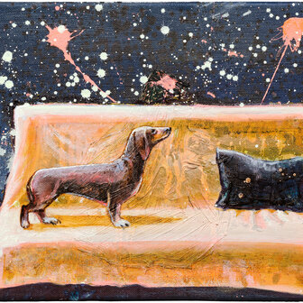 Tusche und Acryl auf Leinwand, 25 x 30 cm (verkauft)