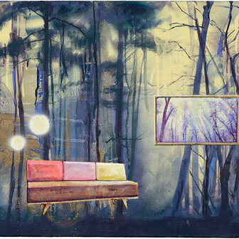Tusche und Acryl auf Leinwand, 50 x 70 cm (verkauft)