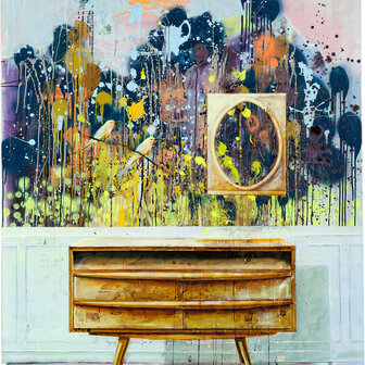 Tusche und Acryl auf Leinwand, 150 x 130 cm (verkauft)