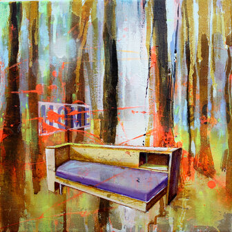 Tusche und Acryl auf Leinwand, 30 x 30 cm (verkauft)