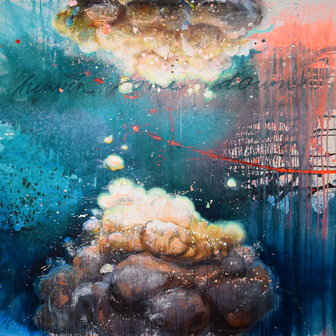 Tusche und Acryl auf Leinwand, 200 x 240 cm
