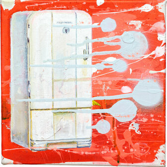 Tusche und Acryl auf Leinwand, 20 x 20 cm (verkauft)