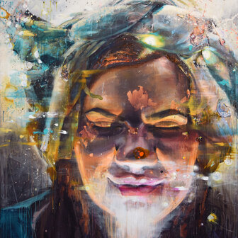 ink and acrylic on canvas, 200 x 170 cm