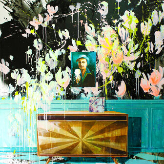 ink and acrylic on canvas, 160 x 140 cm