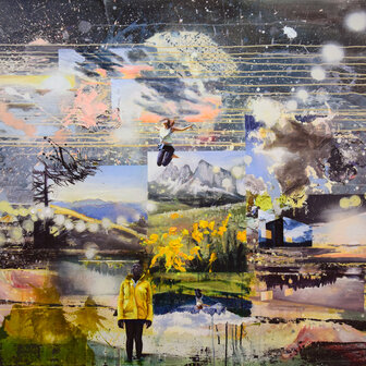 Tusche und Acryl auf Holz, 110 x 140 cm