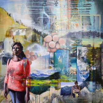 Tusche und Acryl auf Leinwand, 140 x 160 cm