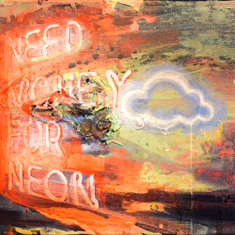 Tusche und Acryl auf Leinwand, 24 x 30 cm (verkauft)