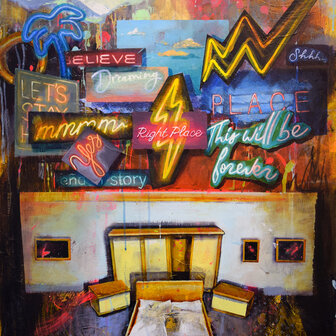 Tusche und Acryl auf Leinwand, 100 x 65 cm