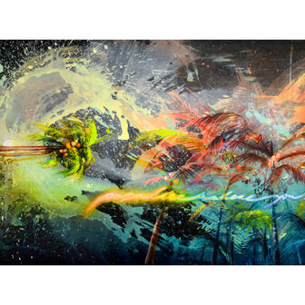 Tusche und Acryl auf Leinwand, 90 x 180 cm