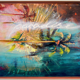 Tusche und Acryl auf alter Leinwand, 32,2 x 42,5