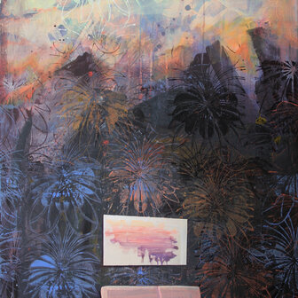 Tusche und Acryl auf Leinwand, 130 x 70 cm