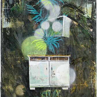ink and acrylic on canvas, 30 x 25 cm (sold)