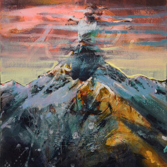 Tusche und Acryl auf Leinwand, 30 x 24 cm (verkauft)