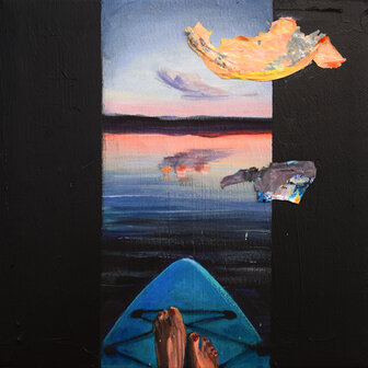 Tusche und Acryl auf Leinwand, 25,5 x 25,5 cm