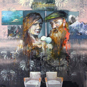 Tusche und Acryl auf Leinwand, 115 x 90 cm