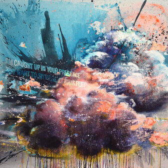 Tusche und Acryl auf Leinwand, 150 x 180 cm