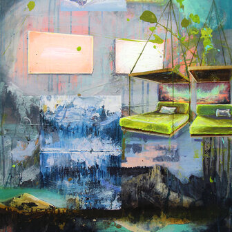 Tusche und Acryl auf Leinwand, 80 x 60 cm