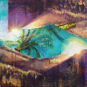 Tusche und Acryl auf Leinwand, 28 x 28 cm