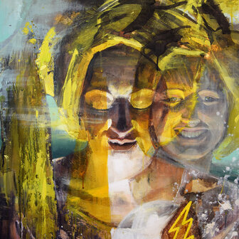 Tusche und Acryl auf Leinwand, 80 x 60 cm