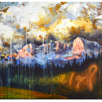 Tusche und Acryl auf alter Leinwand, 60 x 80 cm